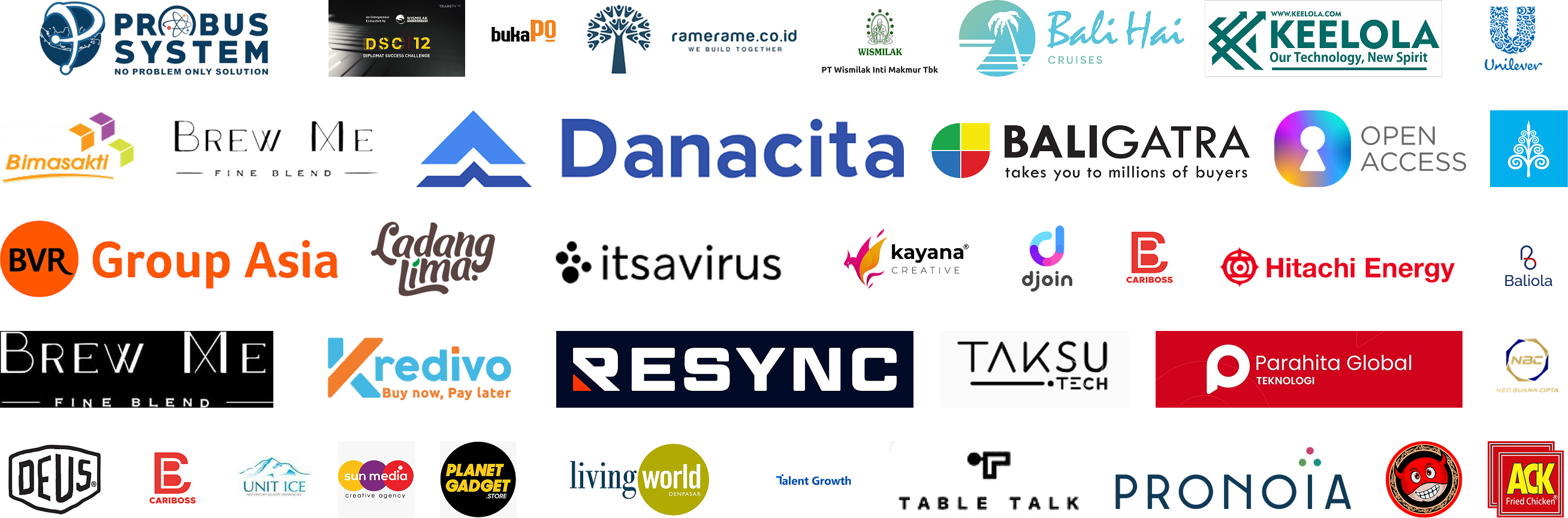 Partnership Logos - Mediatech's trusted partners including leading brands from F&B, education, property, technology and other sectors
